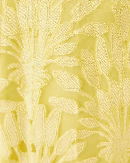 Lilly Pulitzer Kavianna Dress Finch Yellow Stacked Palm Burnout