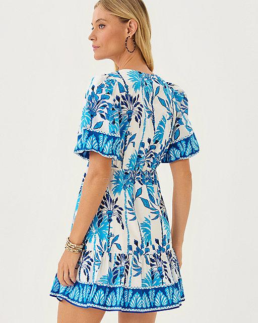 Lilly Pulitzer Kentlee Dress Coconut Swayin In The Breeze Engineered Woven Dr