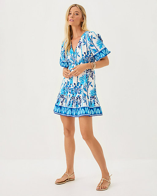 Lilly Pulitzer Kentlee Dress Coconut Swayin In The Breeze Engineered Woven Dr