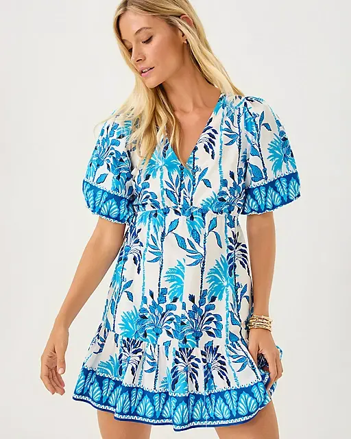 lilly pulitzer Kentlee Dress Coconut Swayin In The Breeze Engineered Woven Dr
