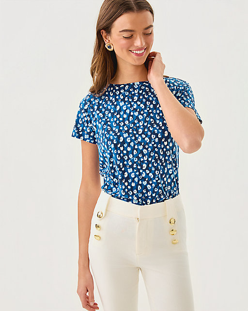 Lilly Pulitzer Key West Top Starlight Navy Youre An Animal