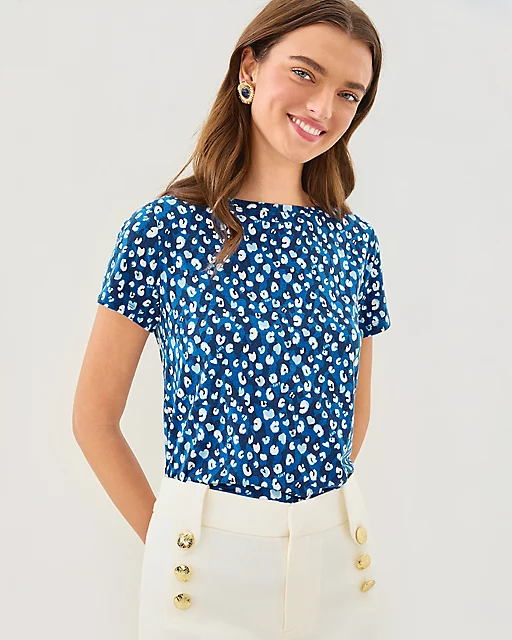lilly pulitzer Key West Top Starlight Navy Youre An Animal