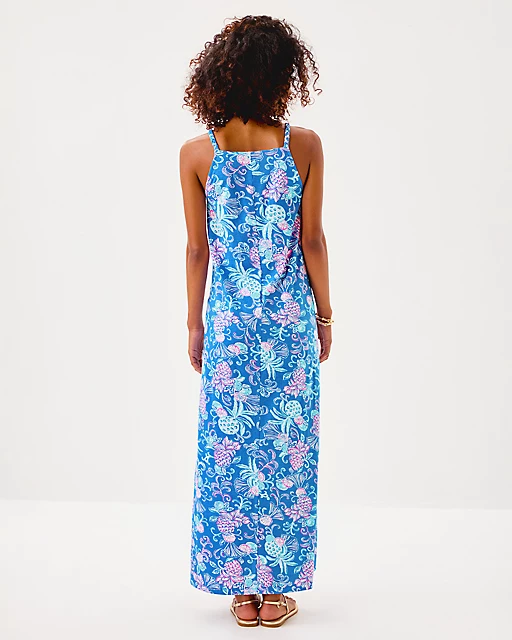 Lilly Pulitzer Kyleigh Maxi Dress Sunwashed Blue Citrus Crush