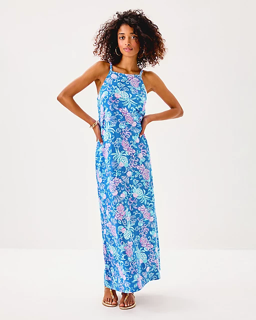 lilly pulitzer Kyleigh Maxi Dress Sunwashed Blue Citrus Crush