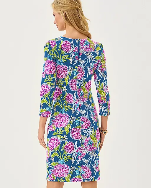 Lilly Pulitzer Kyrie 3/4 Sleeve Dress Multi Dahlia Licious