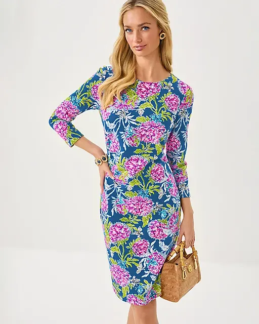 lilly pulitzer Kyrie 3/4 Sleeve Dress Multi Dahlia Licious