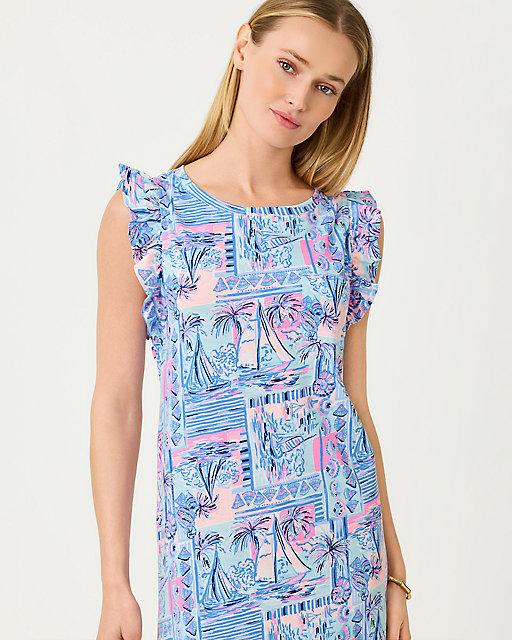Lilly Pulitzer Laina T-Shirt Dress Whisper Blue Yeah Buoy