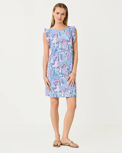 Lilly Pulitzer Laina T-Shirt Dress Whisper Blue Yeah Buoy
