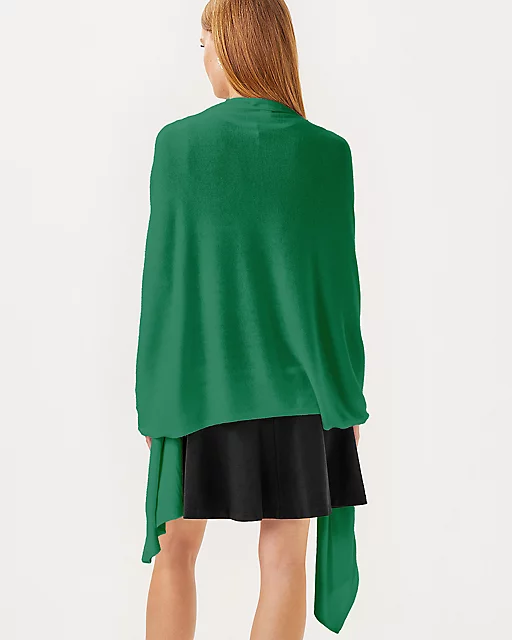 Lilly Pulitzer Lanelle Cashmere Wrap Heathered Fiddle Leaf Green