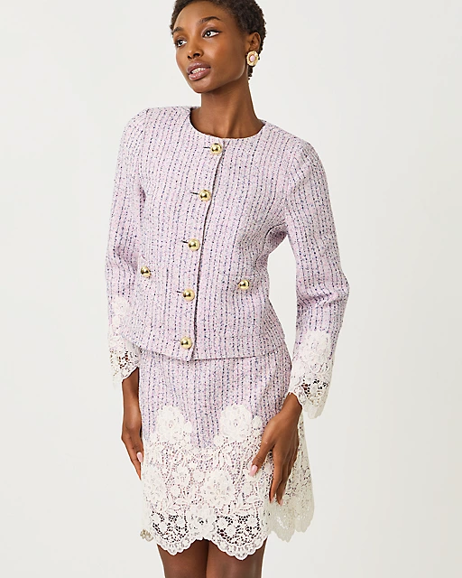 Lilly Pulitzer Lavina Boucle Jacket Pink Bliss Blushing Boucle