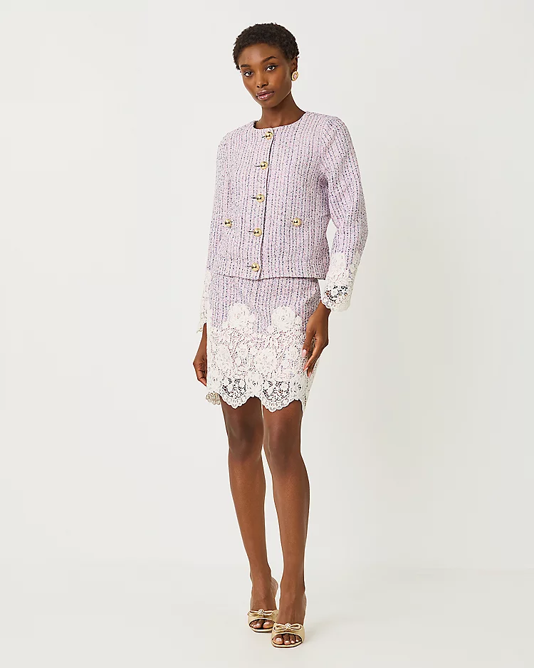 lilly pulitzer Lavina Jacket & Bettany Skirt Boucle Set Pink Bliss Blushing Boucle