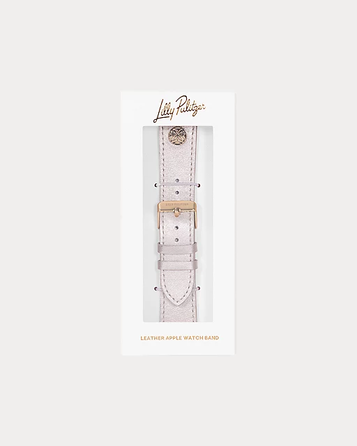 Lilly Pulitzer Leather Apple Watch Band Gold Metallic