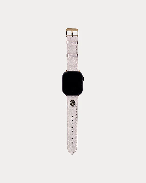lilly pulitzer Leather Apple Watch Band Gold Metallic
