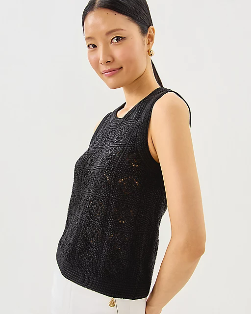 lilly pulitzer Lenalie Sweater Shell Black Metallic