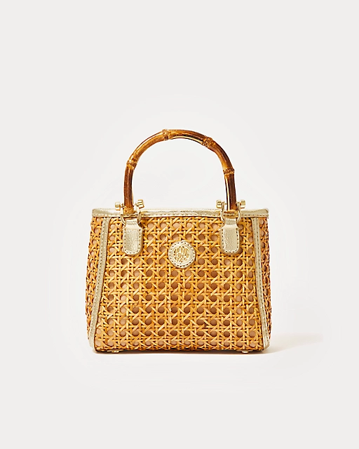 Lilly Pulitzer Adrian Cane Mini Bag Natural