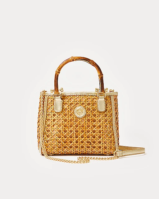 lilly pulitzer Adrian Cane Mini Bag Natural