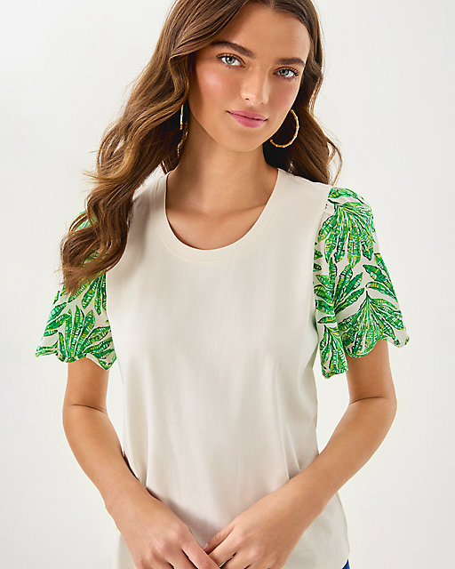 Lilly Pulitzer Brittan Knit Top Coconut Shady Babe