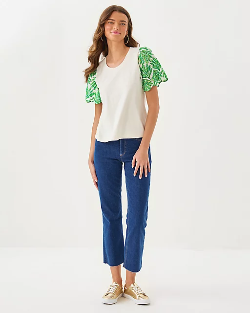 Lilly Pulitzer Brittan Knit Top Coconut Shady Babe