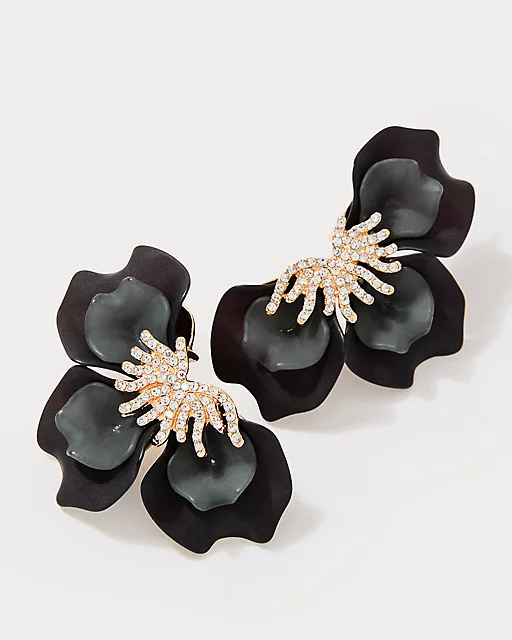 Lilly Pulitzer Dahlialicious Earrings Noir