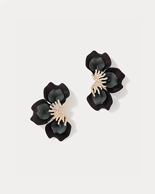 lilly pulitzer Dahlialicious Earrings Noir