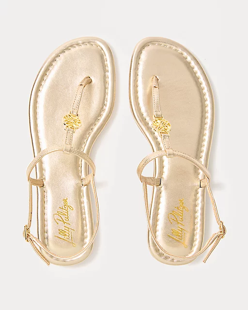 Lilly Pulitzer Delilah Logo Sandal Gold Metallic