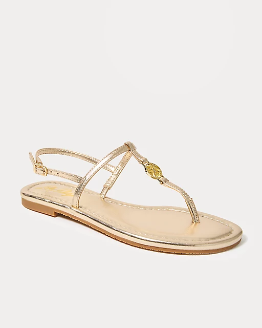 lilly pulitzer Delilah Logo Sandal Gold Metallic