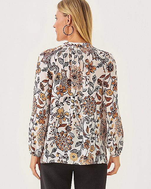 Lilly Pulitzer Elsa Silk Top Coconut Take Meowt