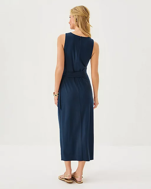 Lilly Pulitzer Estela Midi Dress Low Tide Navy