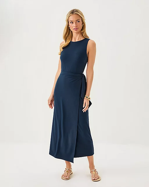 lilly pulitzer Estela Midi Dress Low Tide Navy