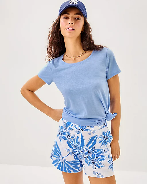 lilly pulitzer Etta Scoop Neck Top Jacaranda Blue