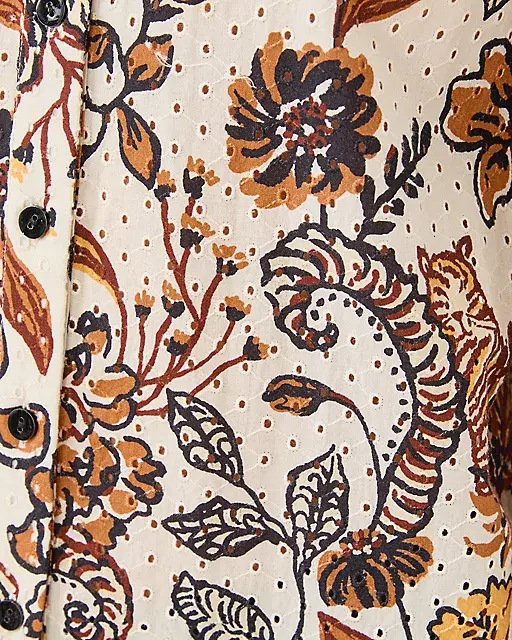 Lilly Pulitzer Haida Eyelet Top Coconut Take Meowt