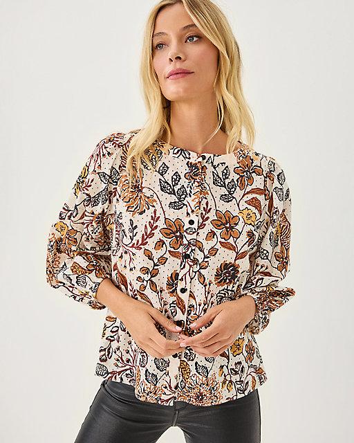 lilly pulitzer Haida Eyelet Top Coconut Take Meowt