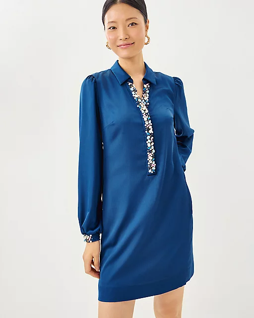Lilly Pulitzer Harmonee Shirtdress Starlight Navy