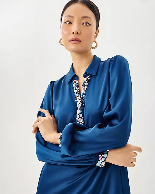 Lilly Pulitzer Harmonee Shirtdress Starlight Navy