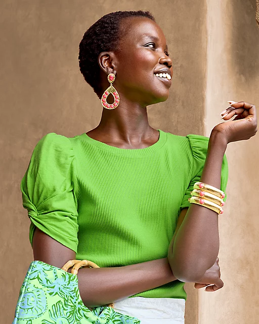 lilly pulitzer Igby Knit Top Crocodile Green