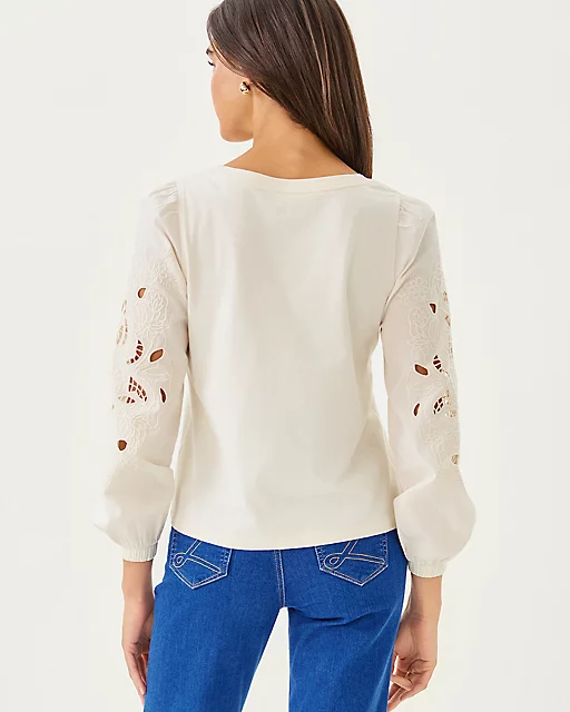 Lilly Pulitzer Isley Knit Top Coconut