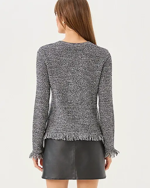 Lilly Pulitzer Kelso Bow Cardigan Black Marl