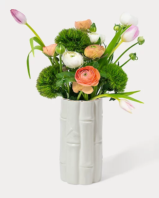 Lilly Pulitzer Large Bamboo Vase Coconut