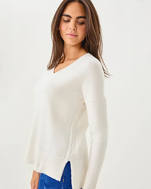 Lilly Pulitzer Laureen V-Neck Sweater Coconut
