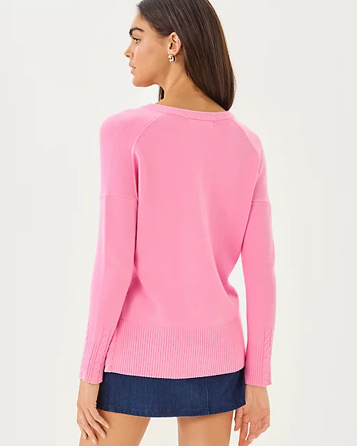 Lilly Pulitzer Laureen V-Neck Sweater Pink Bliss