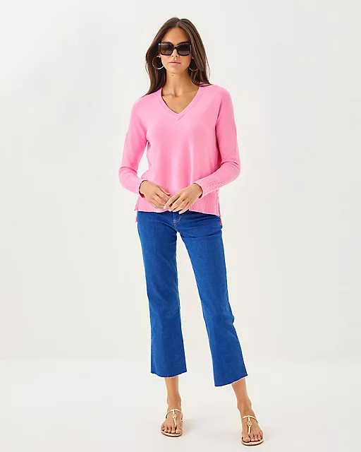 Lilly Pulitzer Laureen V-Neck Sweater Pink Bliss