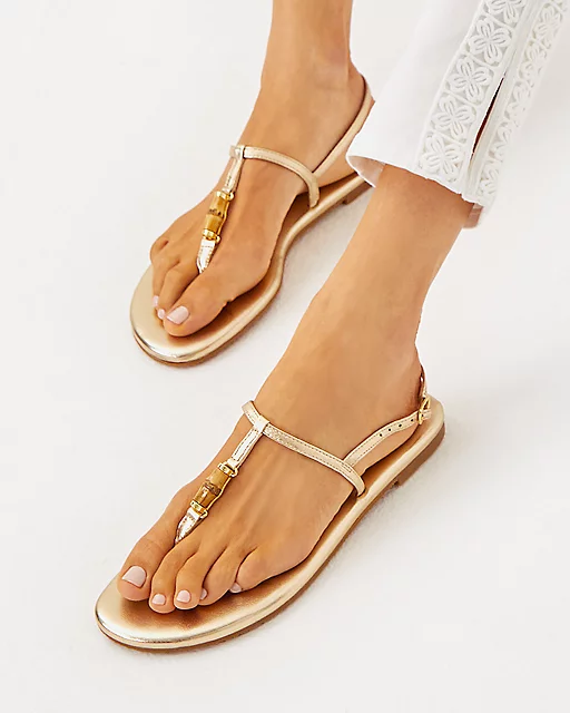 Lilly Pulitzer Leena Sandal Gold Metallic