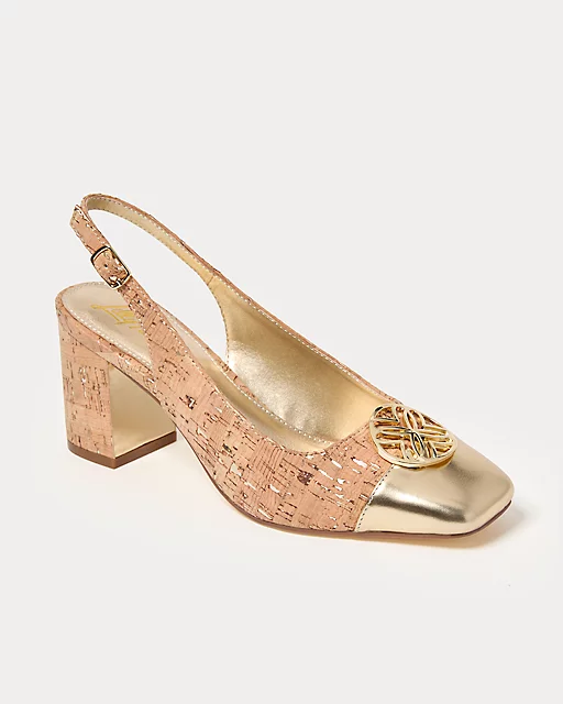 lilly pulitzer Mari Cork Slingback Pumps Natural