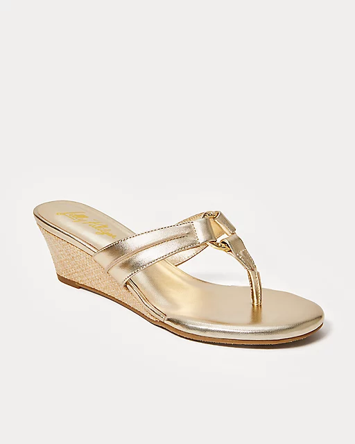 lilly pulitzer McKim Wedge Gold Metallic