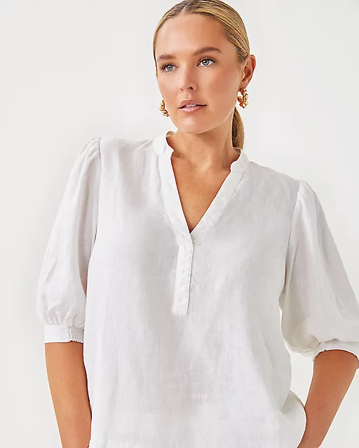 lilly pulitzer Mialeigh Linen Top Resort White