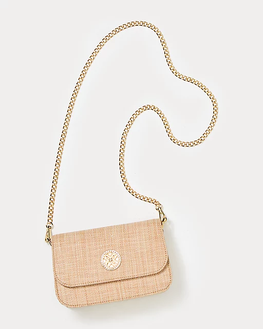 Lilly Pulitzer Paley Straw Shoulder Bag Natural