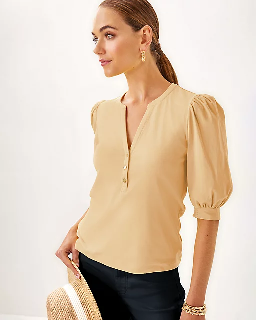 lilly pulitzer Ronson Knit Top Wicker Tan