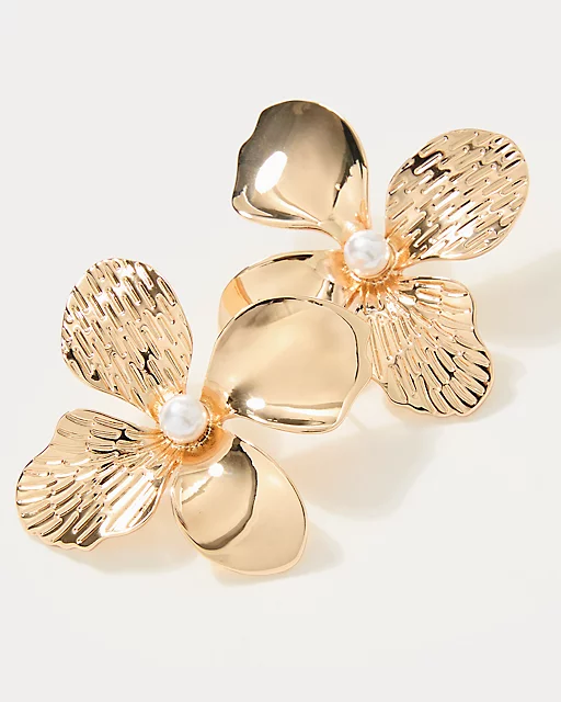 Lilly Pulitzer Shady Babe Earrings Gold Metallic