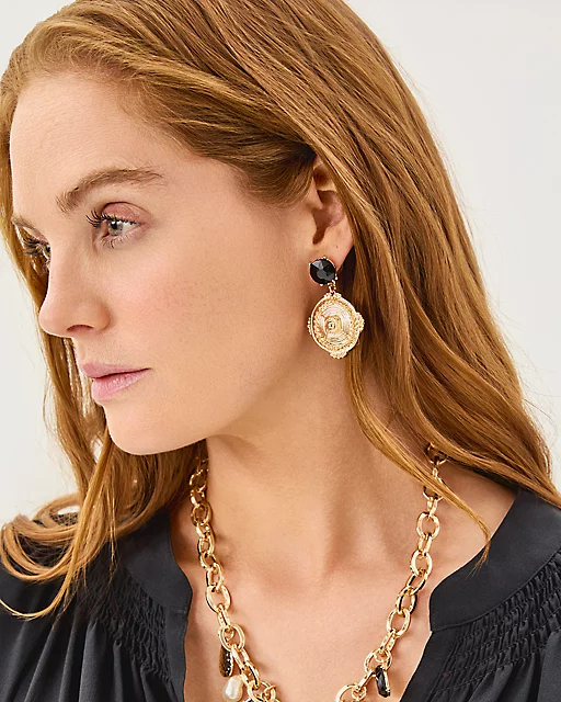 lilly pulitzer Sunset Shadows Earrings Noir