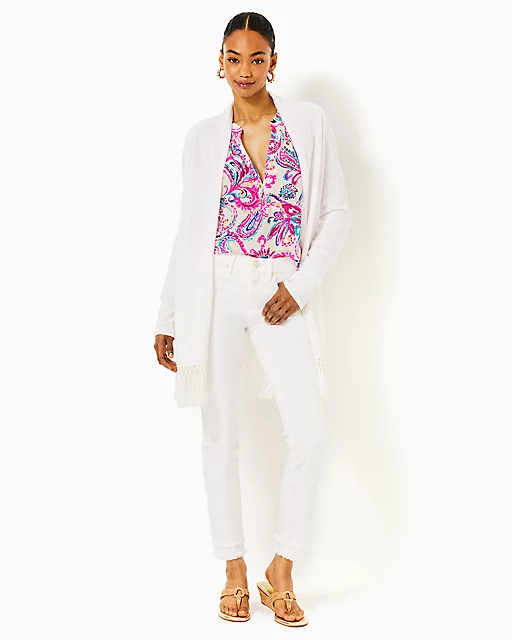 Lilly Pulitzer Tatum Cardigan Resort White